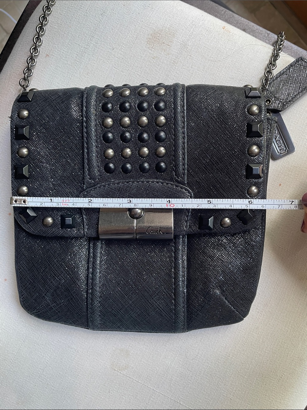 Coach KRISTIN Studded Crossbody Bag Chain Strap Two Hangtags Collector Piece - Picture 12 of 14